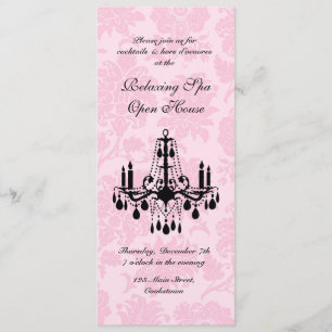 Open House Pink Victorian Damask Invitation