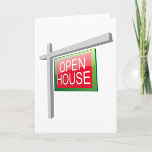 Open House Real Estate Sign Greeting Cards