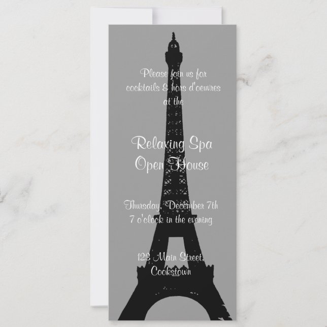 Open House Smokey Grey Evening in Paris Invitation (Front)
