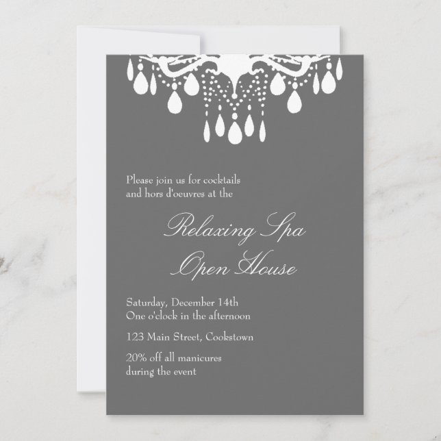 Open House Smokey Grey Grand Ballroom Invitation (Front)