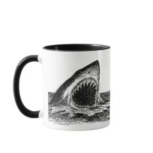 OPEN JAWS Great White Shark Designer Mug