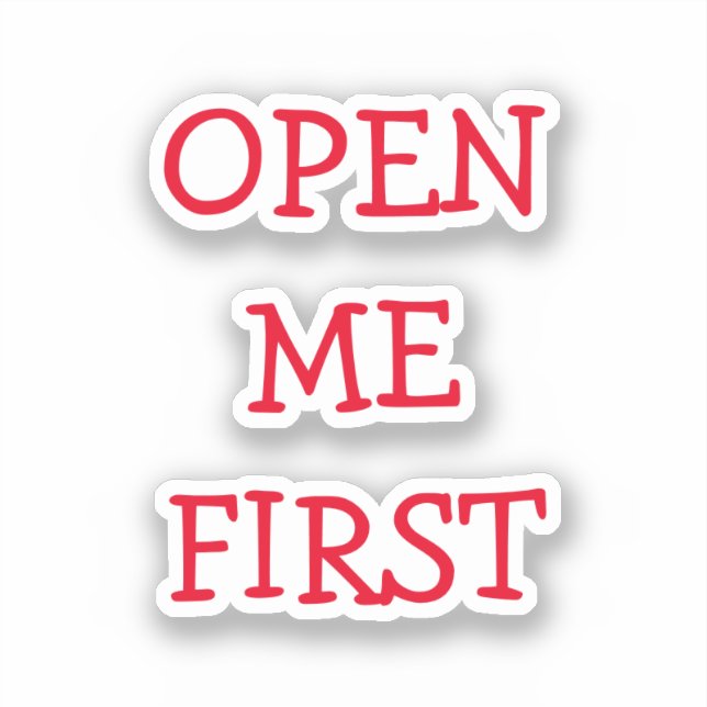 Open Me First Red Text (Front)