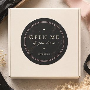 Open Me If You Dare Personalised Dark Packaging Classic Round Sticker