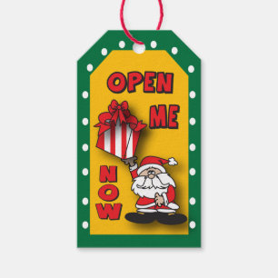 Open Me Now, Santa Says Gift Tags
