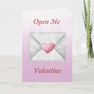 Open Me Watercolor Valentine Card