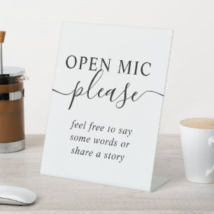 Open Mic Funeral Share a Memory Pedestal Sign
