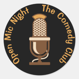 Open Mic Night Customised Classic Round Sticker