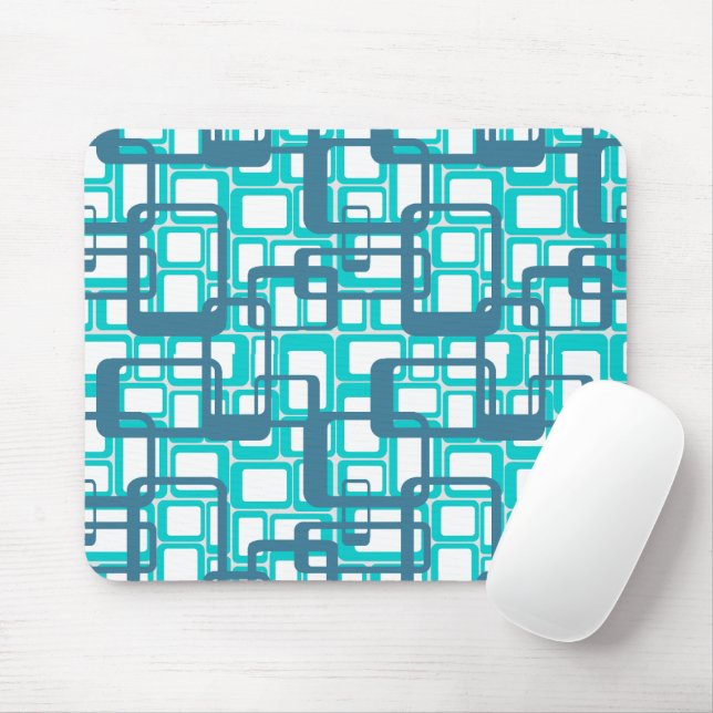 Open Mid-Century Modern Rectangles Mouse Pad (With Mouse)