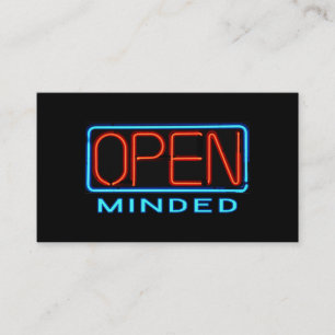 Open Minded Neon Sign Business Card