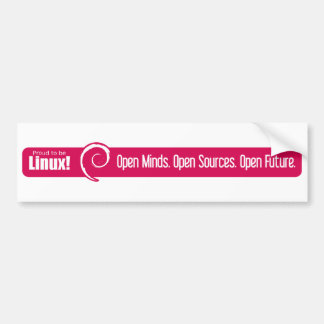 Open Minds, Open Sources, Open Future - Debian Bumper Sticker