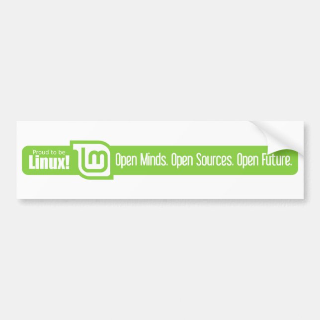 Open Minds, Open Sources, Open Future - Linux Mint Bumper Sticker (Front)