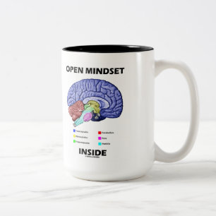 Open Mindset Inside (Anatomical Brain) Two-Tone Coffee Mug