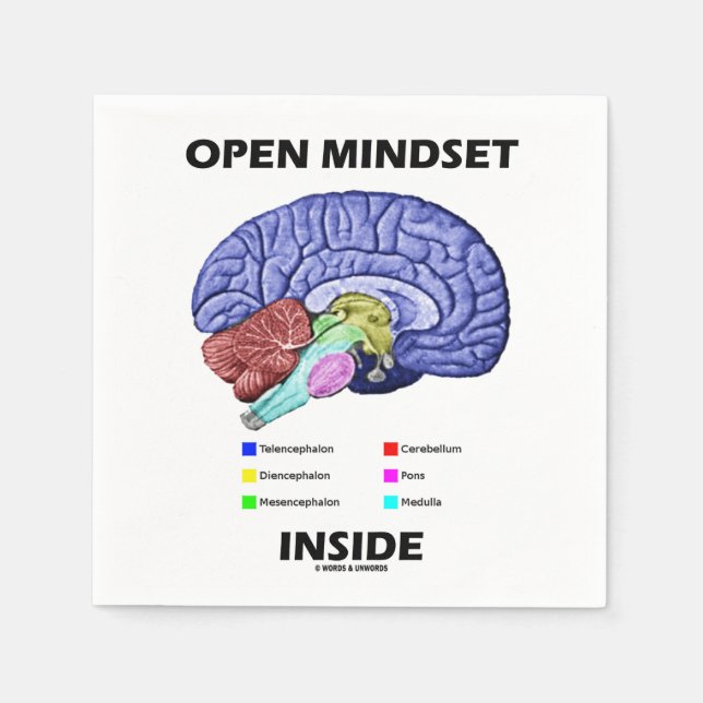 Open Mindset Inside Brain Psychology Humour Napkin (Front)