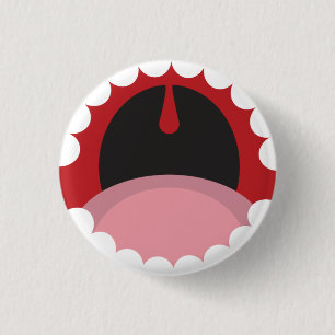 Open mouth 3 cm round badge