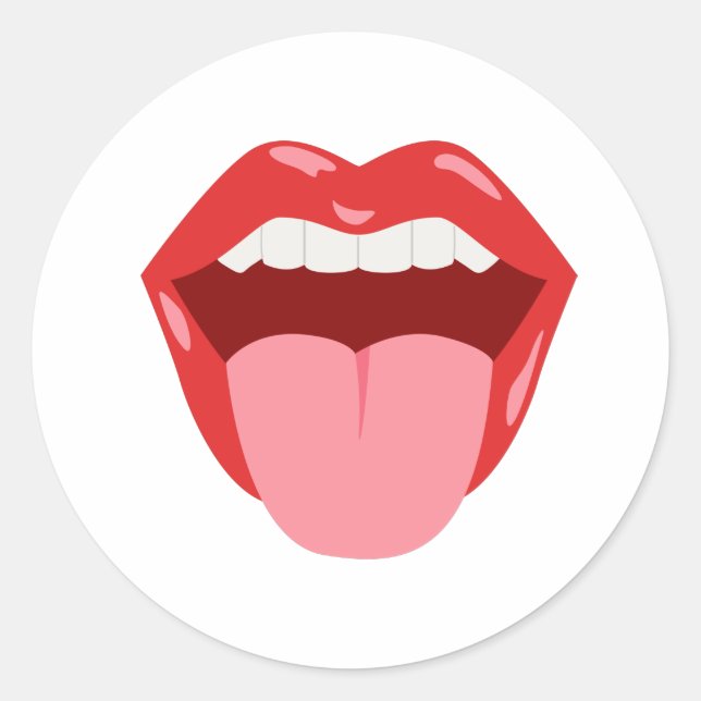 Open Mouth Classic Round Sticker (Front)