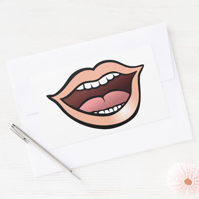 Open Mouth Rectangular Sticker (Creator Uploaded)