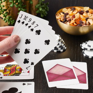 Open Pink Envelope Playing Cards