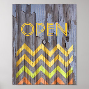 open poster chevron stripes photo art of wood