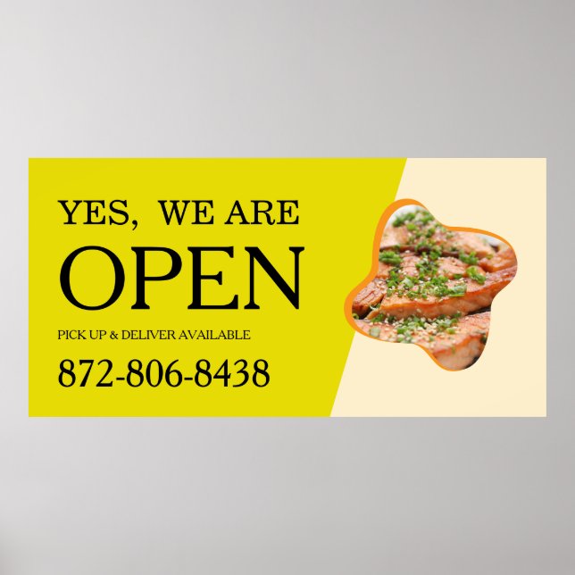 Open Restaurant Custom Poster (Front)