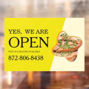 Open Restaurant Custom Window Cling