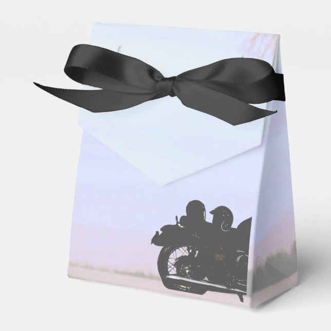 Open Road Motorcycle Wedding Favour Box (Front Side)