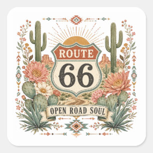 Open Road Soul Botanical Decal Square Sticker