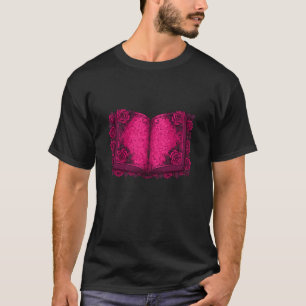 Open Rose Book Romantic Fantasy Magic Aesthetic T-Shirt