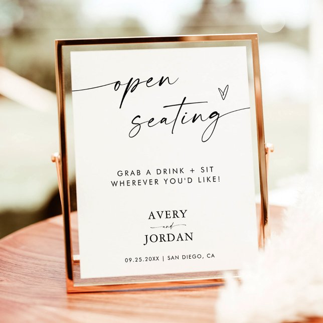 Open Seating Sign | Modern Minimalist Wedding Sign (Creator Uploaded)