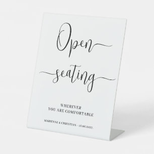 Open Seating wedding pedestal sign