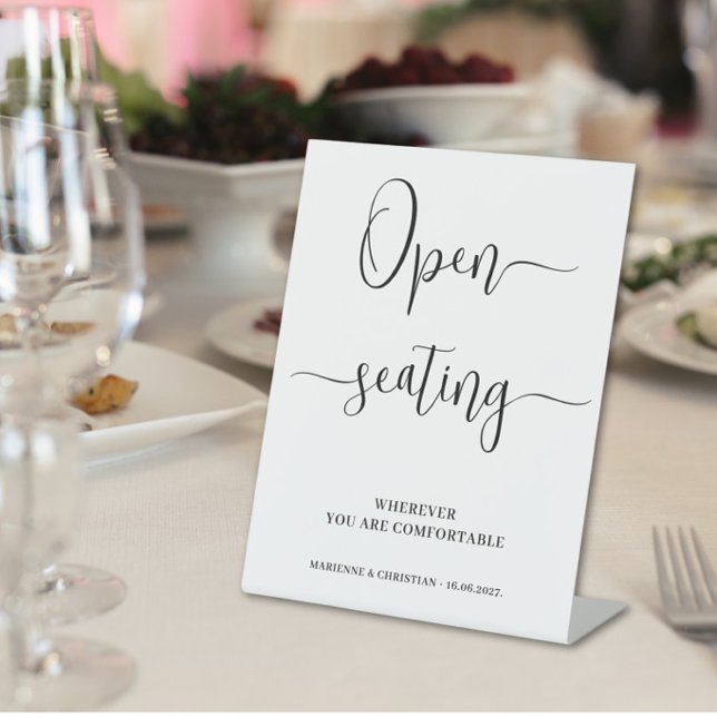 Open Seating wedding pedestal sign (Creator Uploaded)