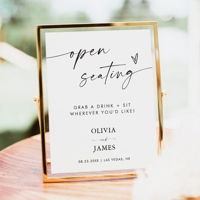 Open Seating Wedding Sign, Minimalist Open Seating Poster (Creator Uploaded)