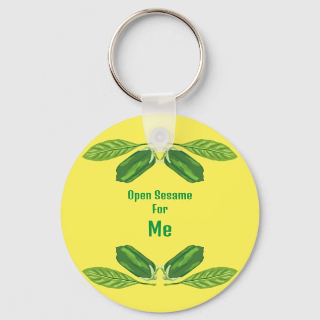 Open sesame designer Keychain (Back)