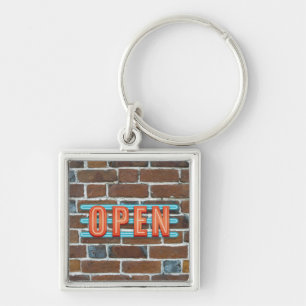 OPEN SIGN KEY RING