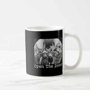 Open the door cat gang vintage funny cats meme men coffee mug