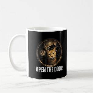 Open The Door Funny Cat Meme Cat Gang Humour Desig Coffee Mug