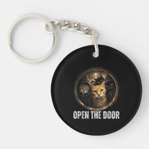 Open The Door Funny Cat Meme Cat Gang Humour Desig Key Ring