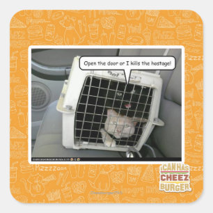 Open the door square sticker