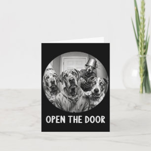 Open The Door Zombie Dogs Funny Halloween Dog 1 Card