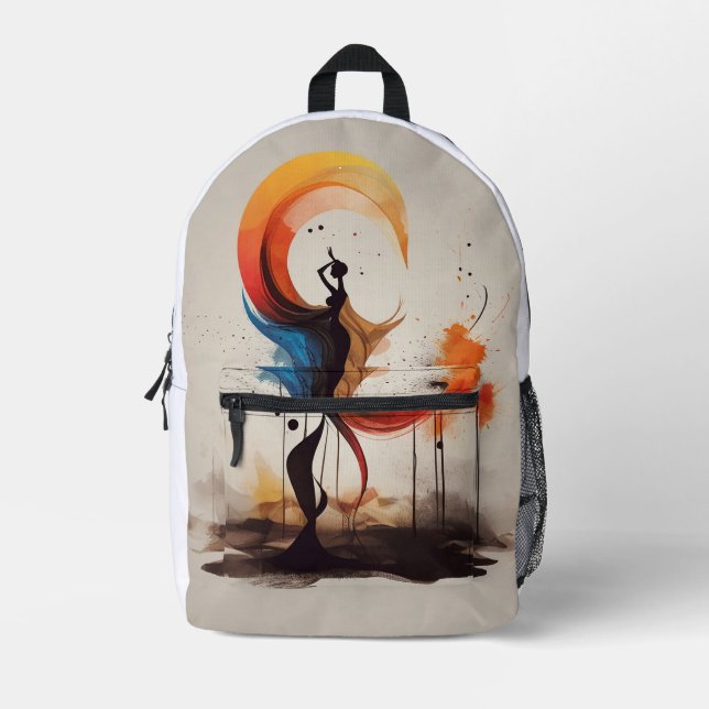open to heart printed backpack (Front)