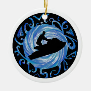 OPEN WATER JETSKIING CERAMIC ORNAMENT