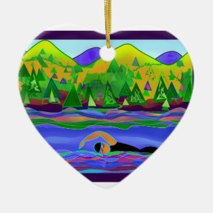 Open Water Solo Ceramic Tree Decoration