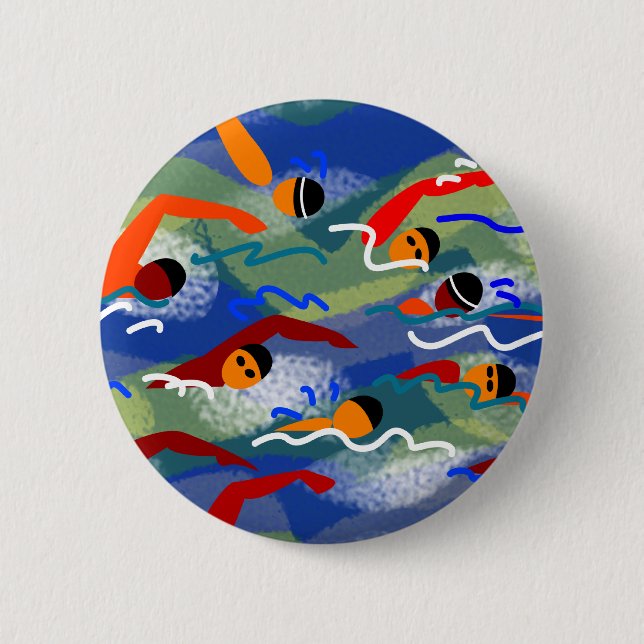 OPEN WATER Swim 6 Cm Round Badge (Front)