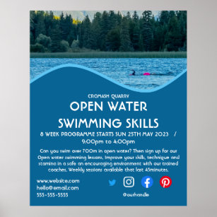 open water swimming triathlon cycle running   flye poster
