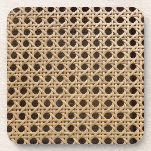 Open Weave Rattan Cane Hard Plastic Coasters