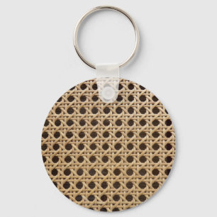 Open Weave Rattan Cane Key Ring