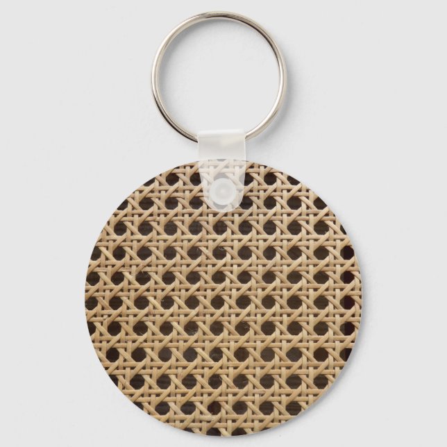 Open Weave Rattan Cane Key Ring (Front)