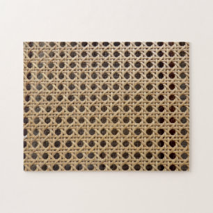 Open Weave Rattan Cane Photo Puzzle with Gift Box