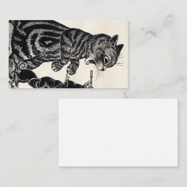 Open Wide by Louis Wain Business Card (Front/Back)