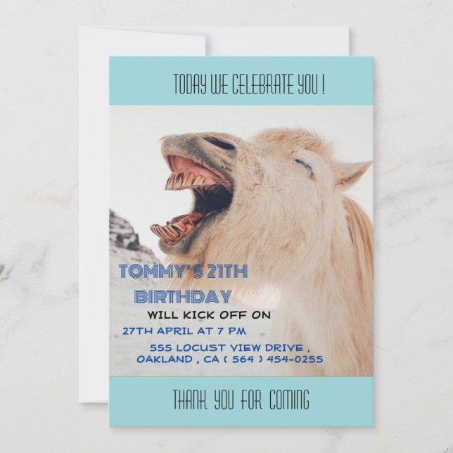 "Open Wide for Birthday Surprises!" Invitation (Front)