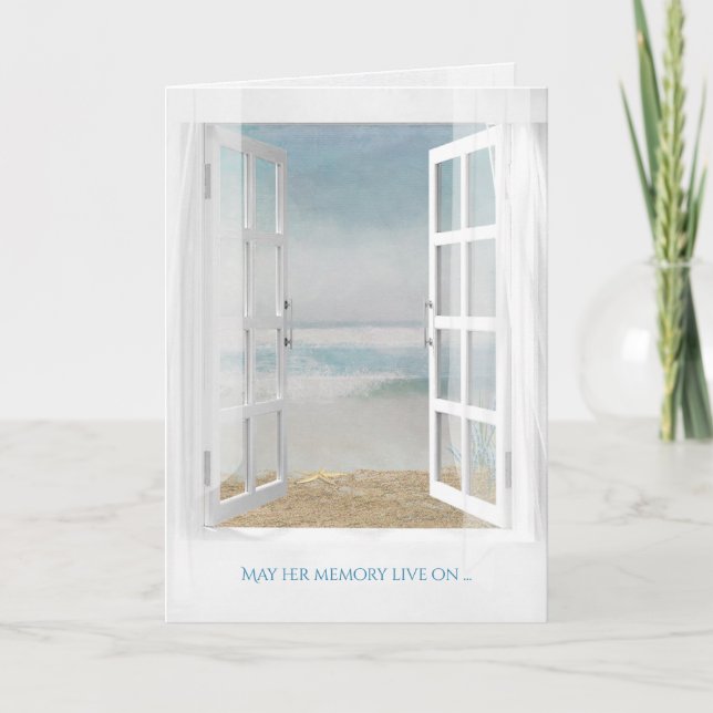 open window and starfish ocean sympathy card (Front)